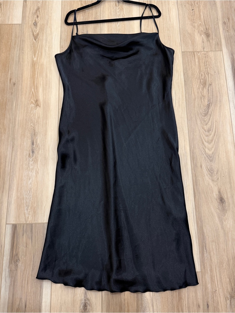 Bebe black cowl neck spaghetti strap dress